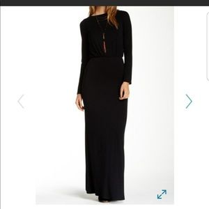Go couture long fall black long sleeve maxi dress